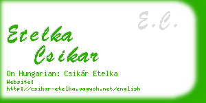 etelka csikar business card